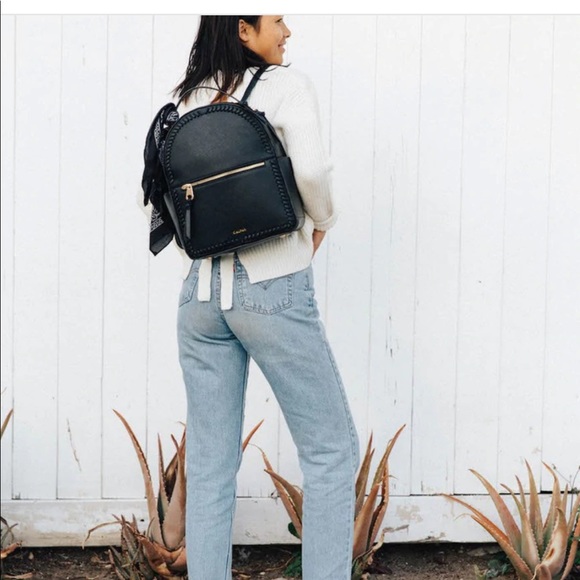 Calpak Kaya Small Backpack, Perfect for Everyday and Travel! Black with Gold - Picture 8 of 12